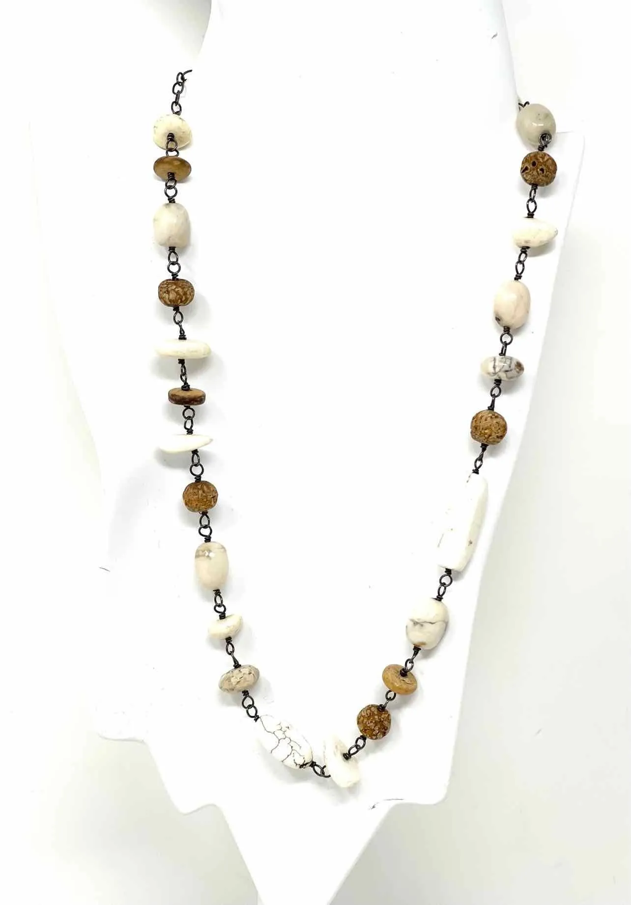 Silpada .925 Brown/White Stone Necklace