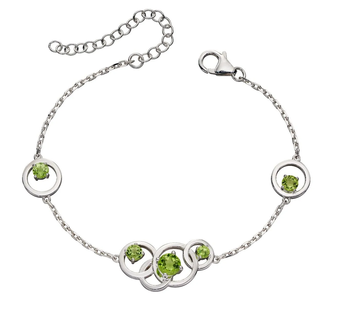 Silver Peridot Necklace.