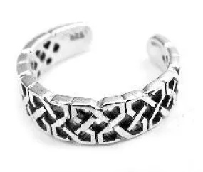 Sterling Silver Celtic Neverending Knotwork Adjustable Toe Ring