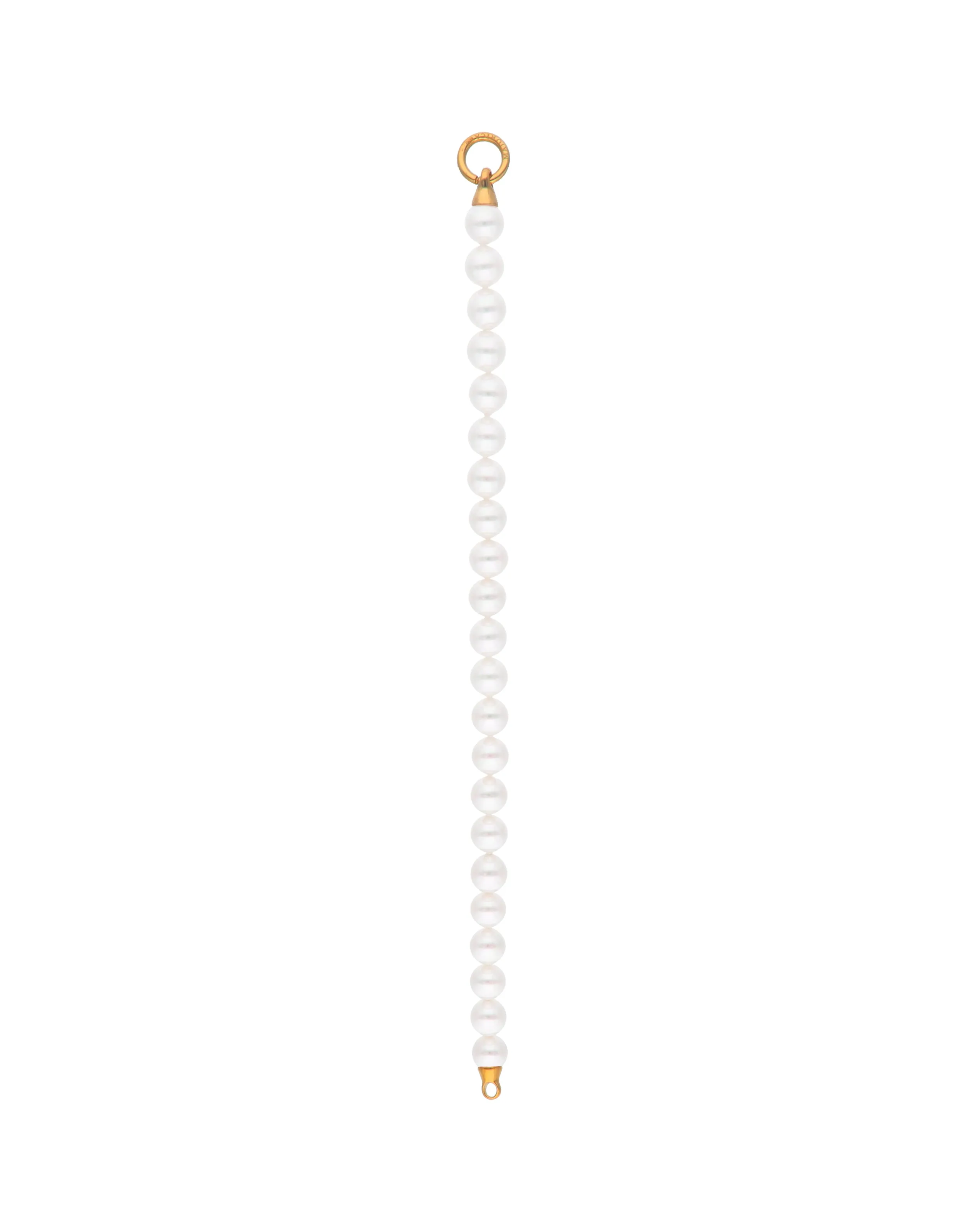 Sterling Silver Gold-Plated Necklace Section Men and Women, 8mm Round White Pearl, 20cm Length, Mix&Match Collection