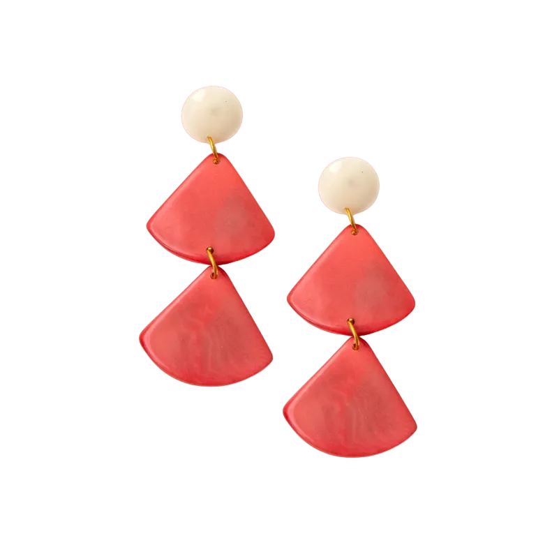 Tagua Women's Maeve Coral Ivory Earrings