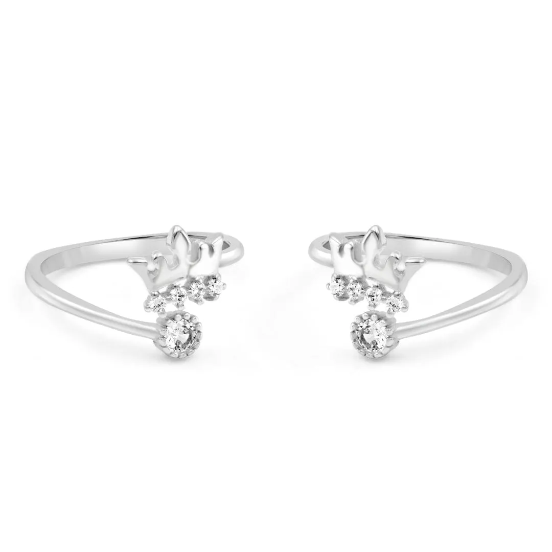 Zarkan Queen Culture Silver Toe Rings
