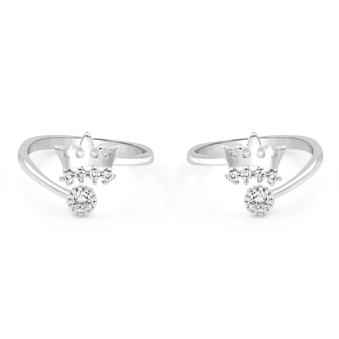 Zarkan Queen Culture Silver Toe Rings