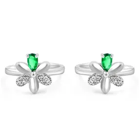 Zarkan The Green Bee Silver Toe Rings